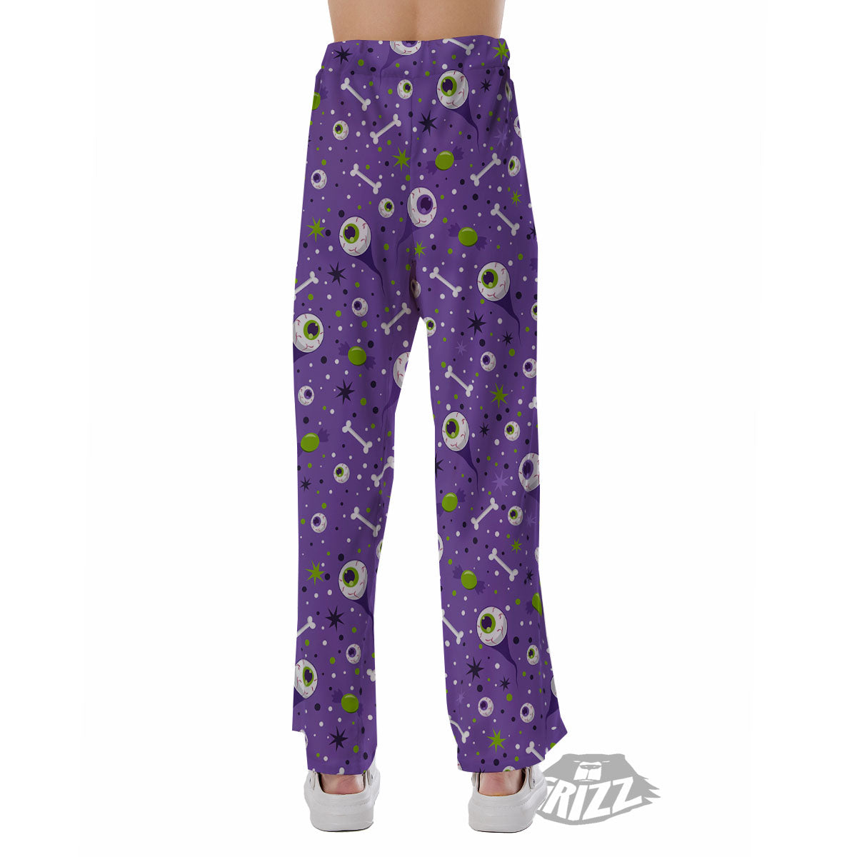 Eyeball Halloween Print Pattern Pajama Pants-grizzshop