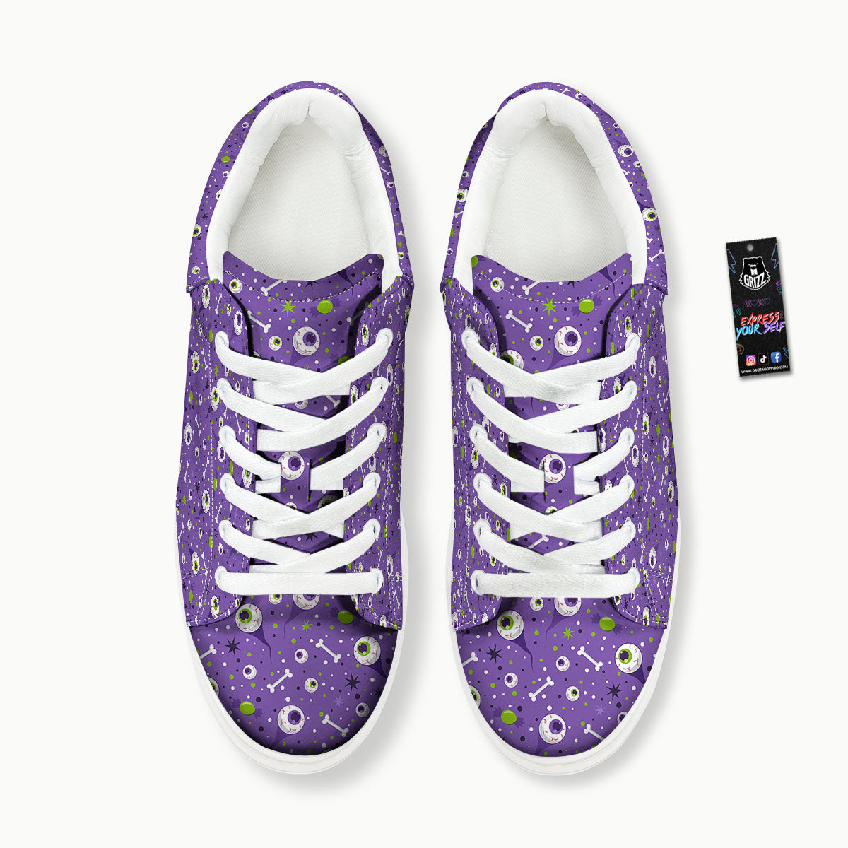 Eyeball Halloween Print Pattern Platform Shoes-grizzshop
