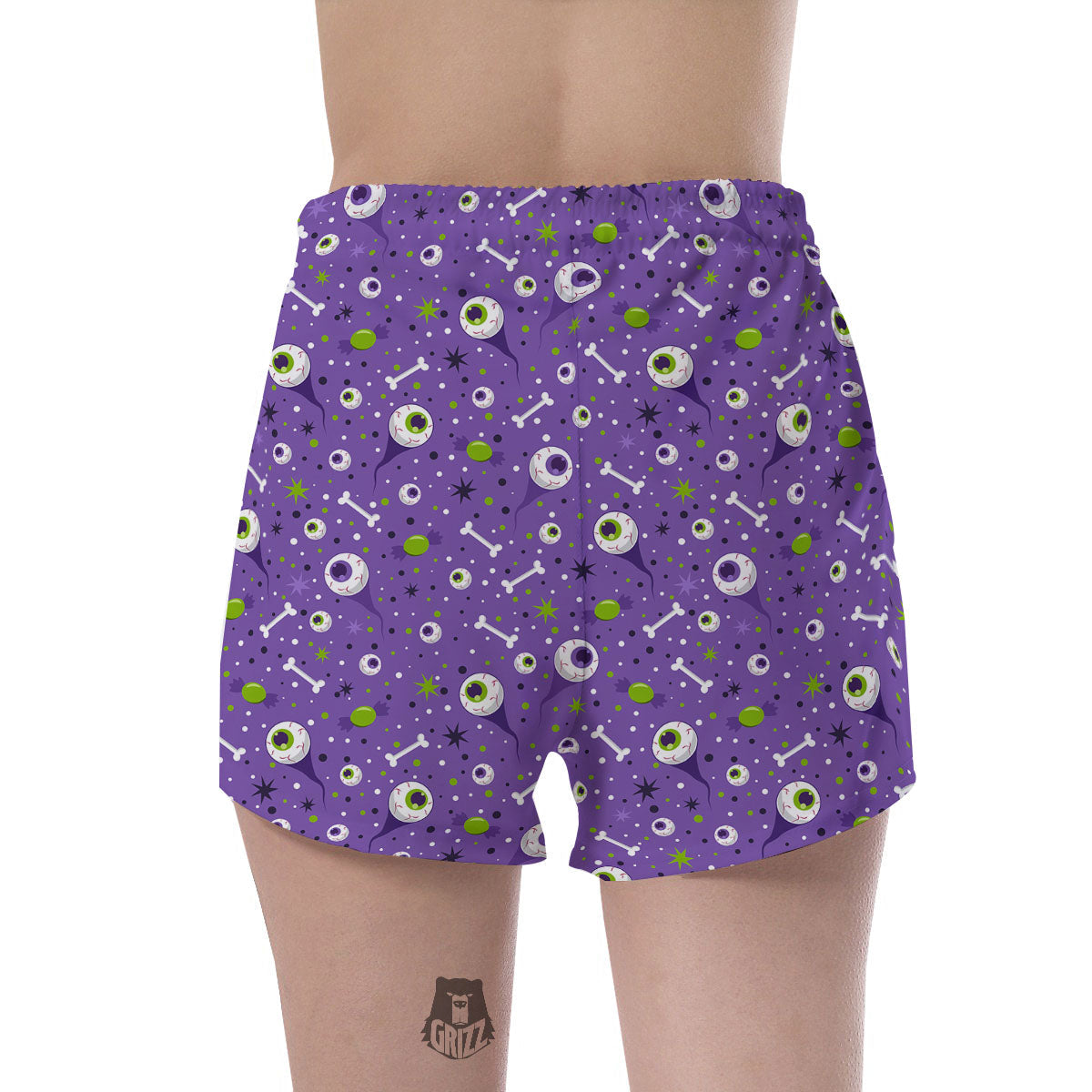Eyeball Halloween Print Pattern Women's Shorts-grizzshop