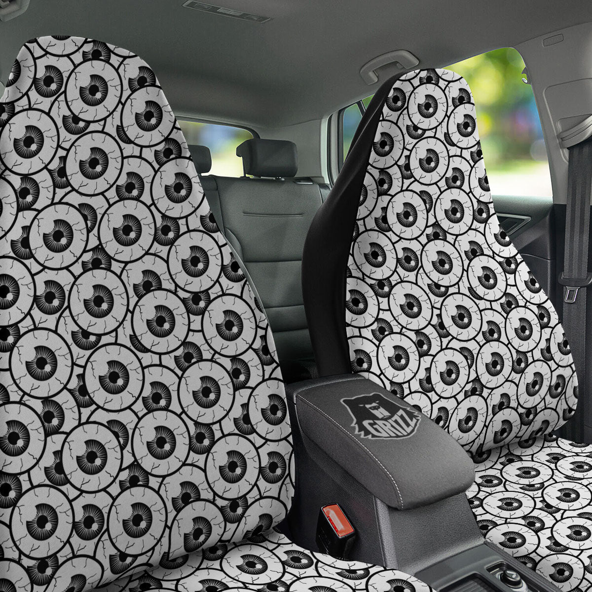 Eyeball Print Pattern Car Seat Covers-grizzshop