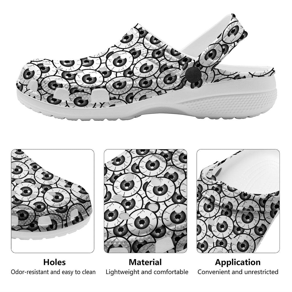 Eyeball Print Pattern Clog-grizzshop