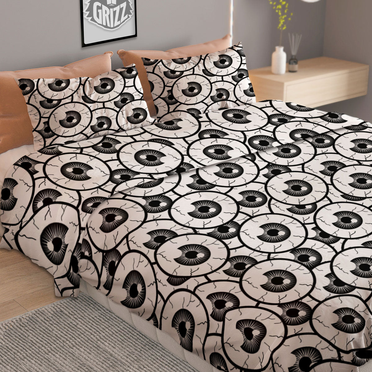 Eyeball Print Pattern Duvet Cover Bedding Set