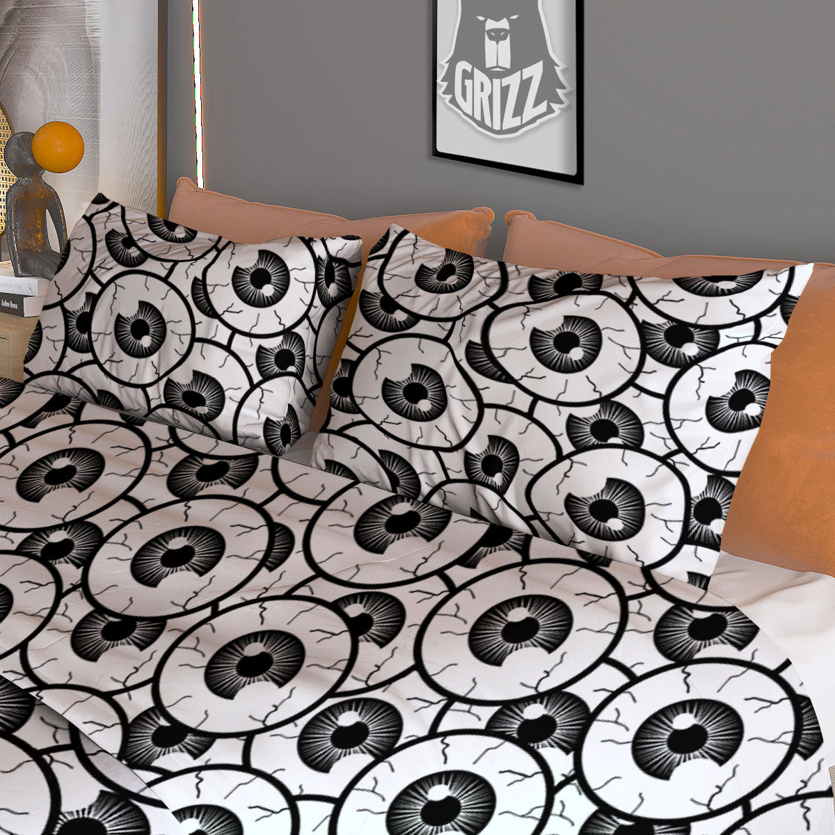 Eyeball Print Pattern Duvet Cover Bedding Set-grizzshop