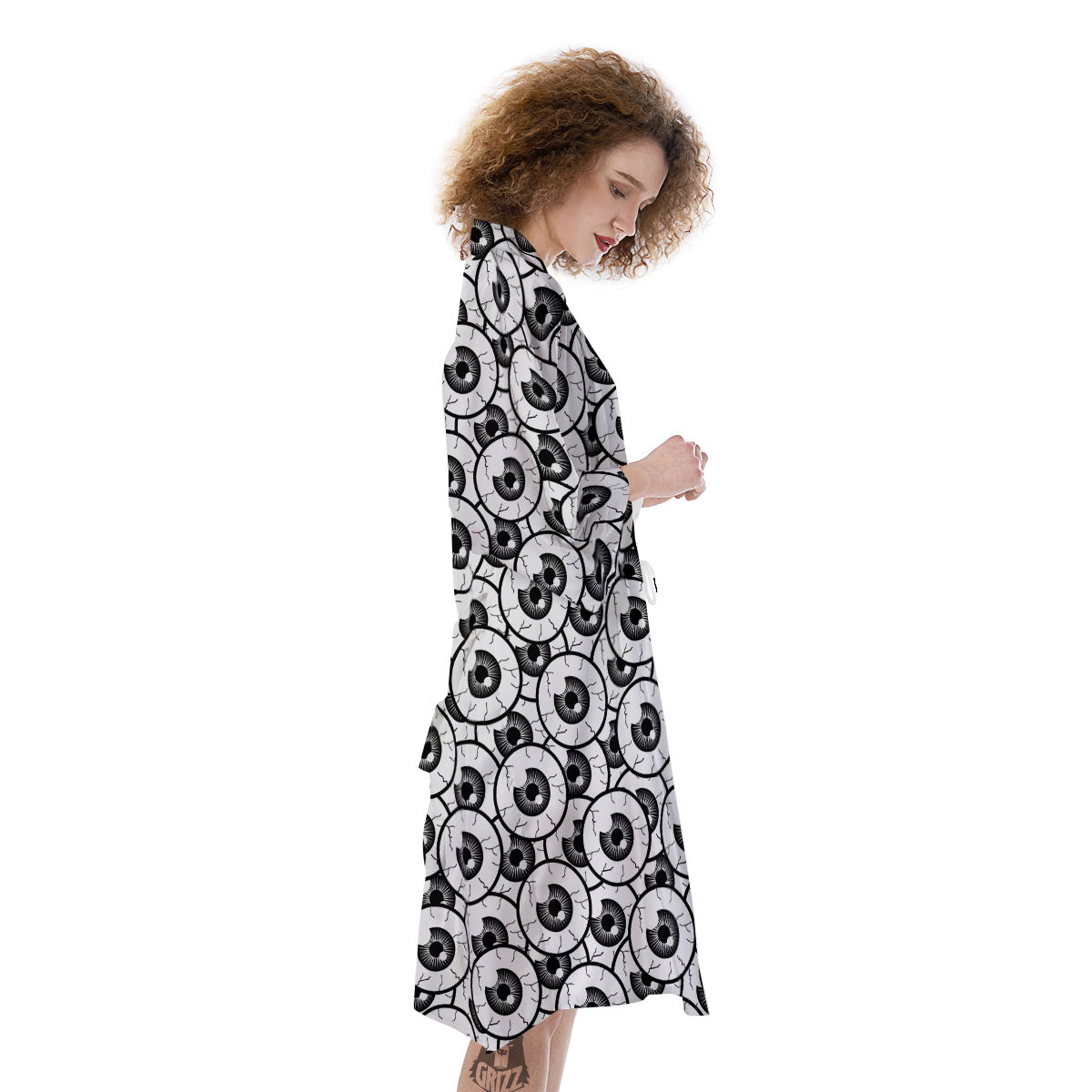 Eyeball Print Pattern Kimono-grizzshop