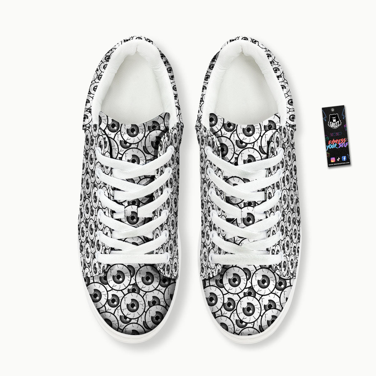 Eyeball Print Pattern Platform Shoes-grizzshop