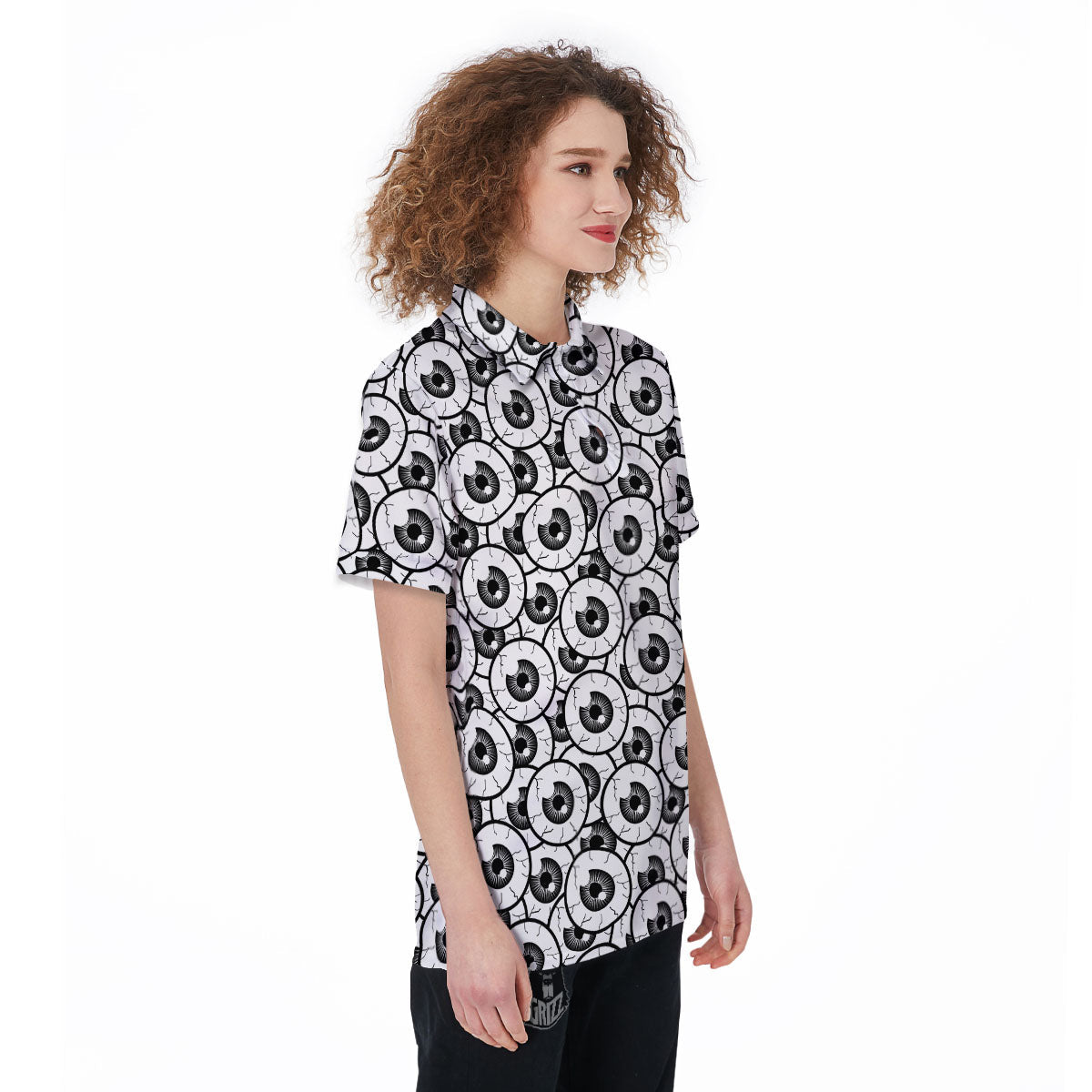 Eyeball Print Pattern Women's Golf Shirts-grizzshop