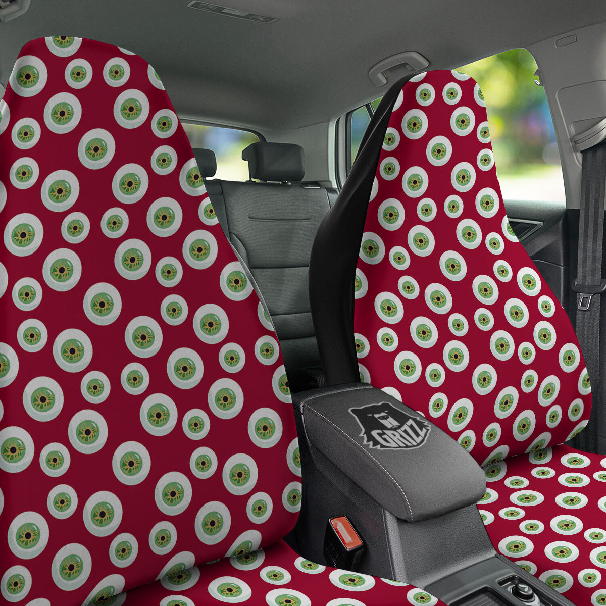 Eyeball Red Creepy Print Pattern Car Seat Covers-grizzshop