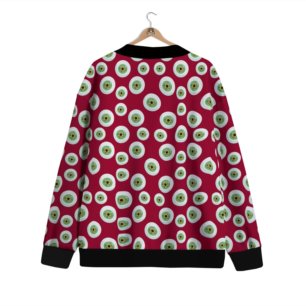 Eyeball Red Creepy Print Pattern Cardigan-grizzshop