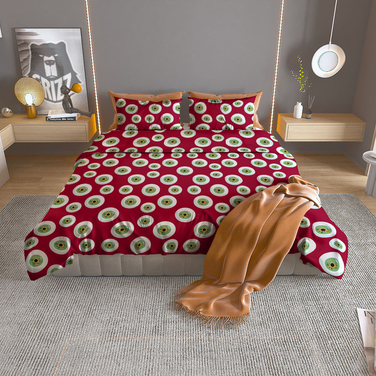 Flower And Chihuahua Embroidery Print Duvet Cover Bedding Set