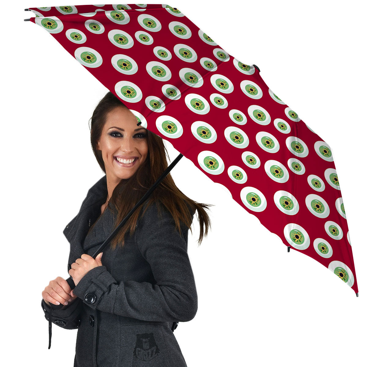 Eyeball Red Creepy Print Pattern Umbrella-grizzshop