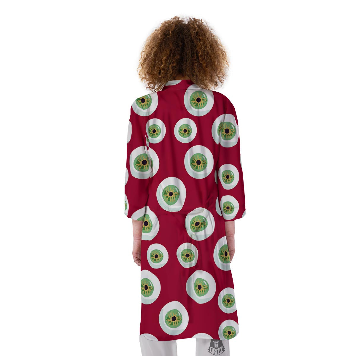 Eyeball Scary Red Print Pattern Kimono-grizzshop