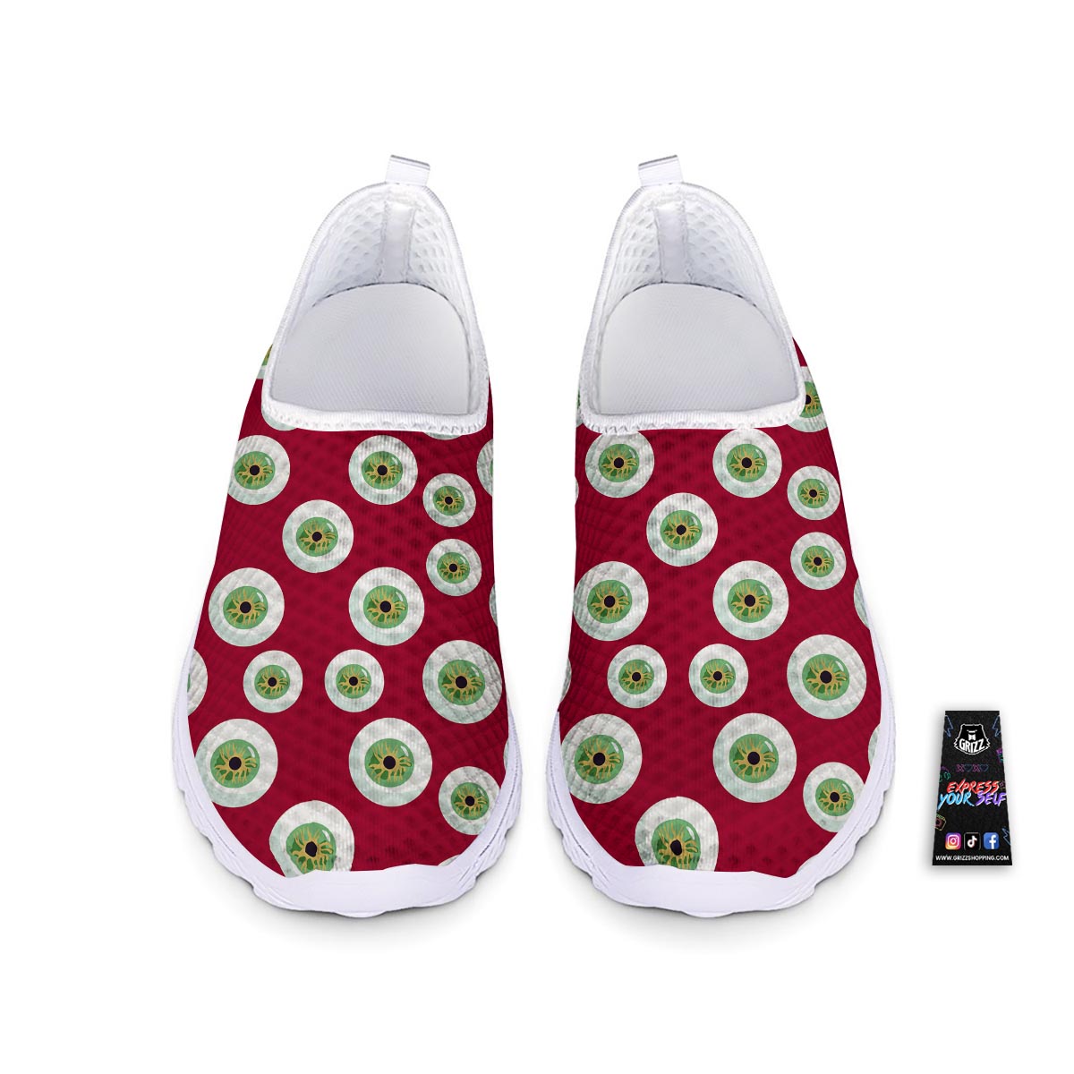 Eyeball Scary Red Print Pattern Nurse Shoes-grizzshop