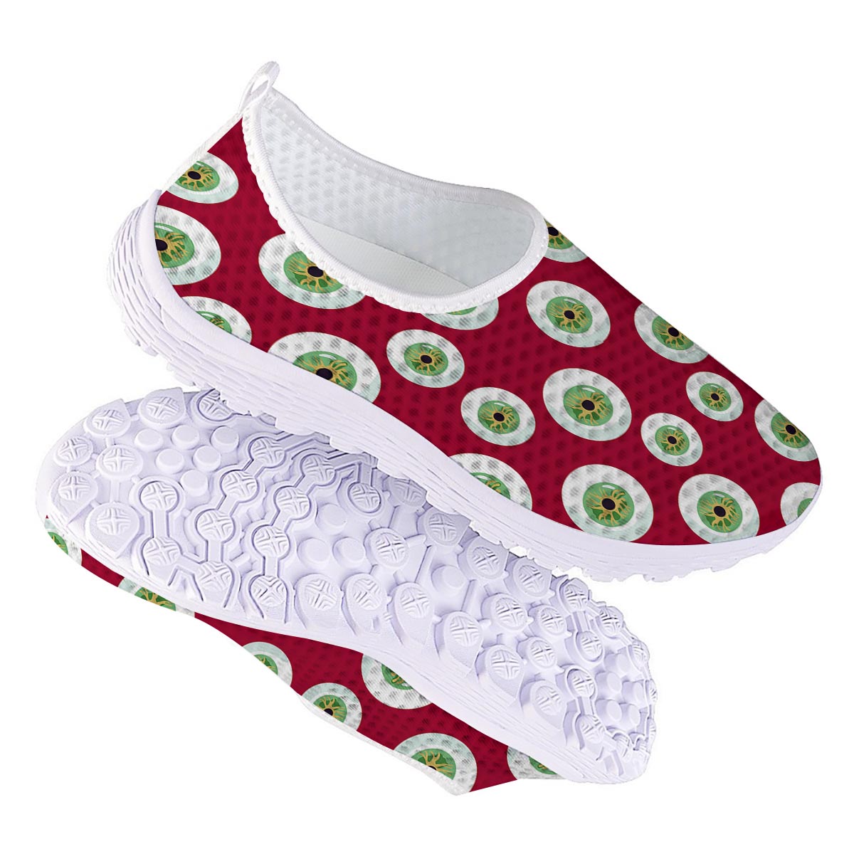 Eyeball Scary Red Print Pattern Nurse Shoes-grizzshop