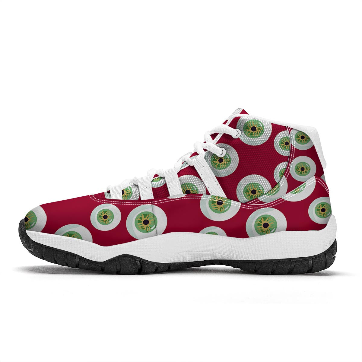 Eyeball Scary Red Print Pattern White Bball Shoes-grizzshop