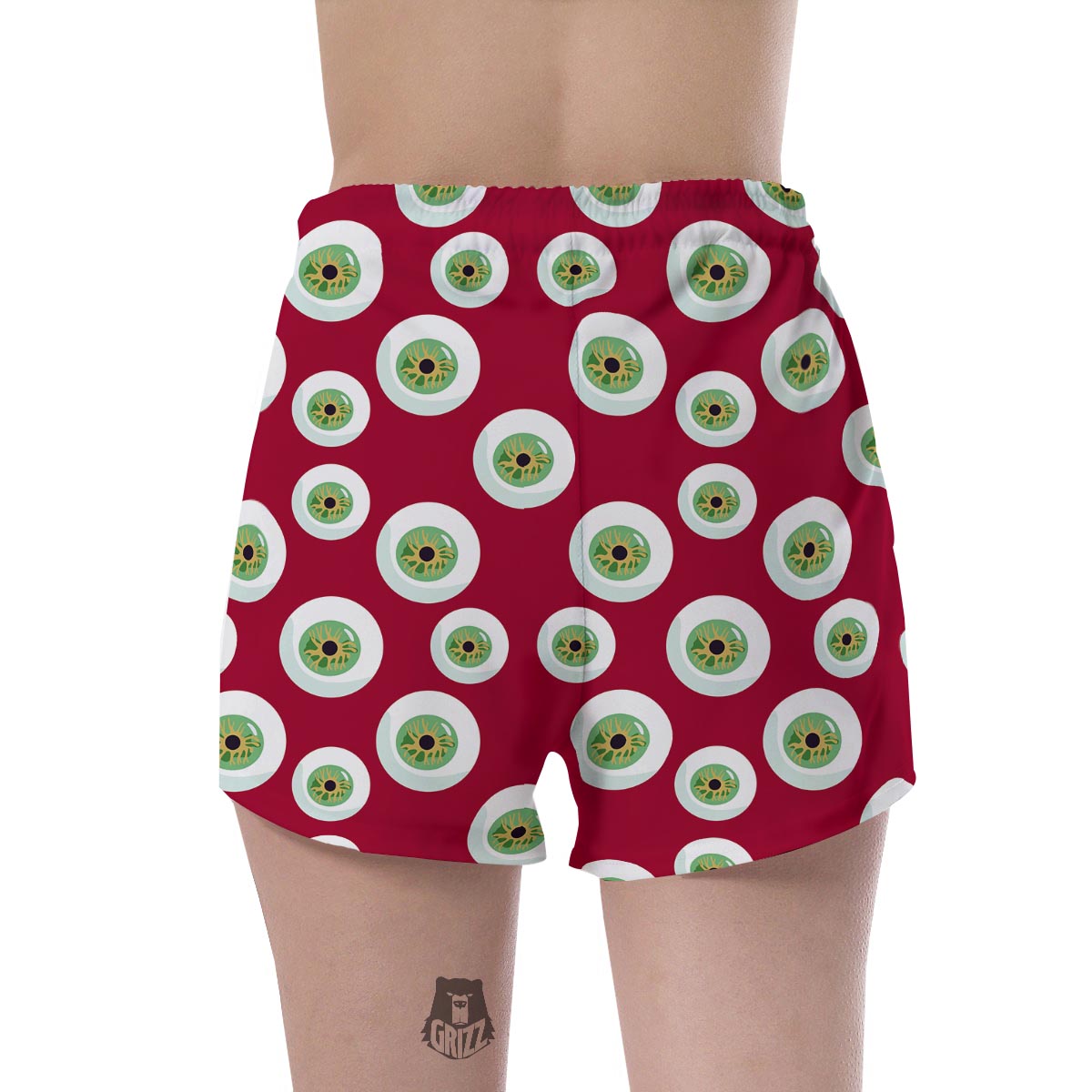 Eyeball Scary Red Print Pattern Women's Shorts-grizzshop