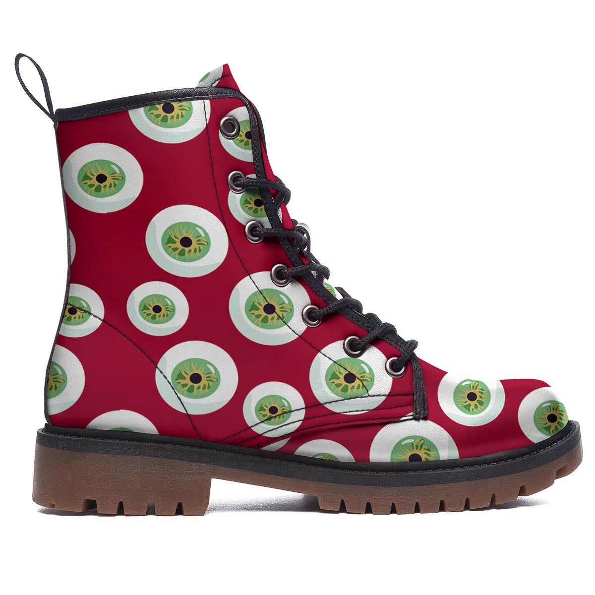 Eyeball Scary Red Print Pattern Work Boots-grizzshop