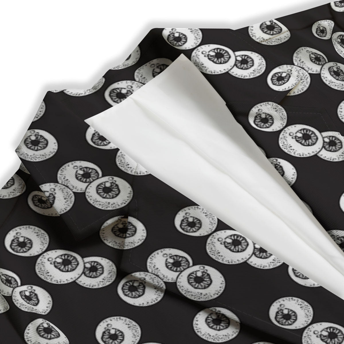 Eyeball White And Black Print Pattern Women's Blazer-grizzshop