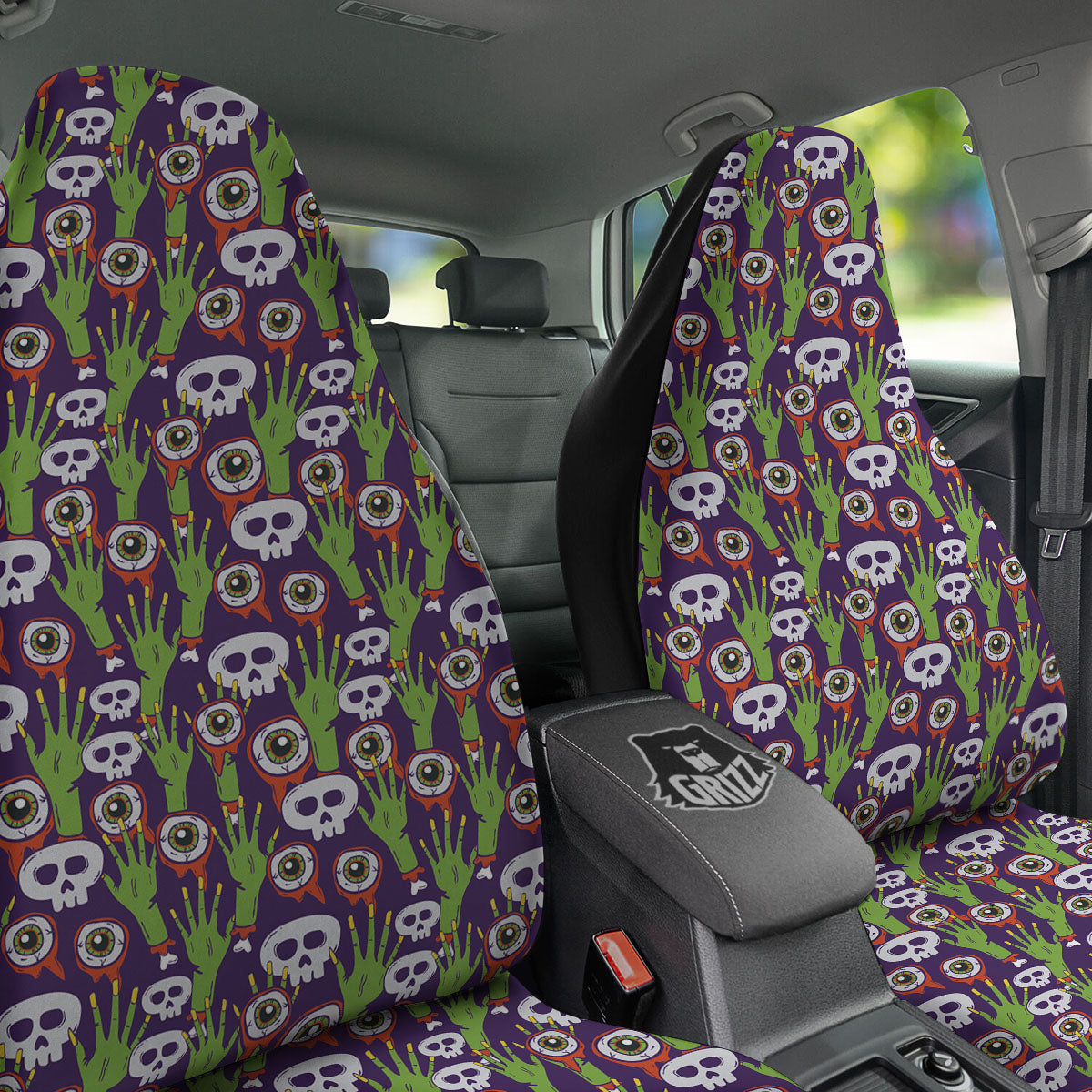 Eyeball Zombie Print Pattern Car Seat Covers-grizzshop