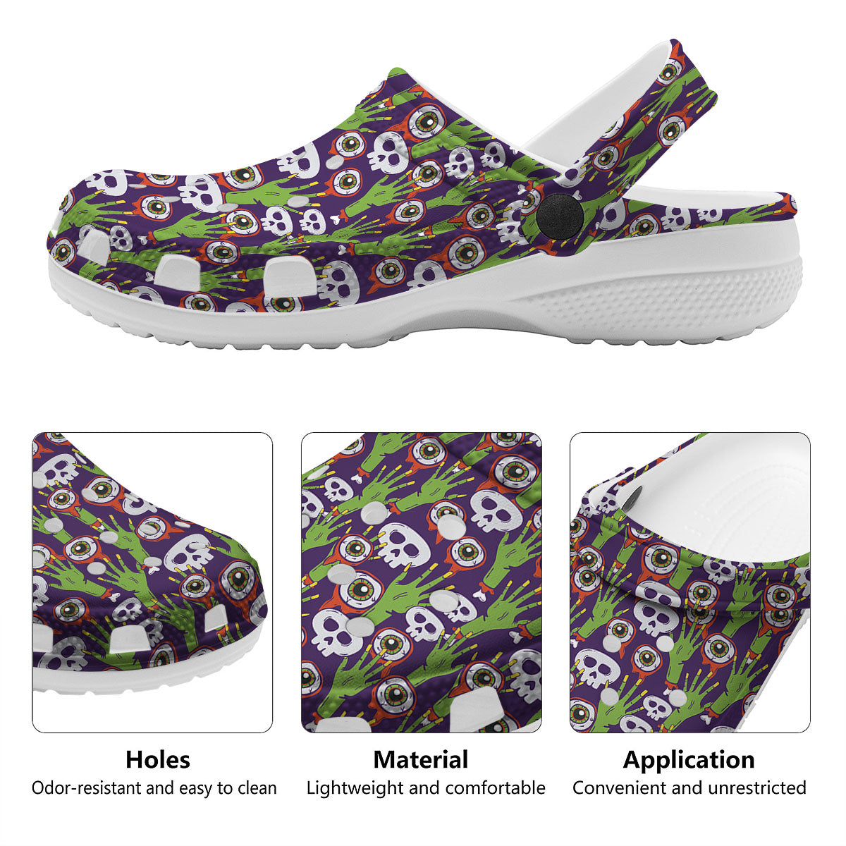 Eyeball Zombie Print Pattern Clog-grizzshop