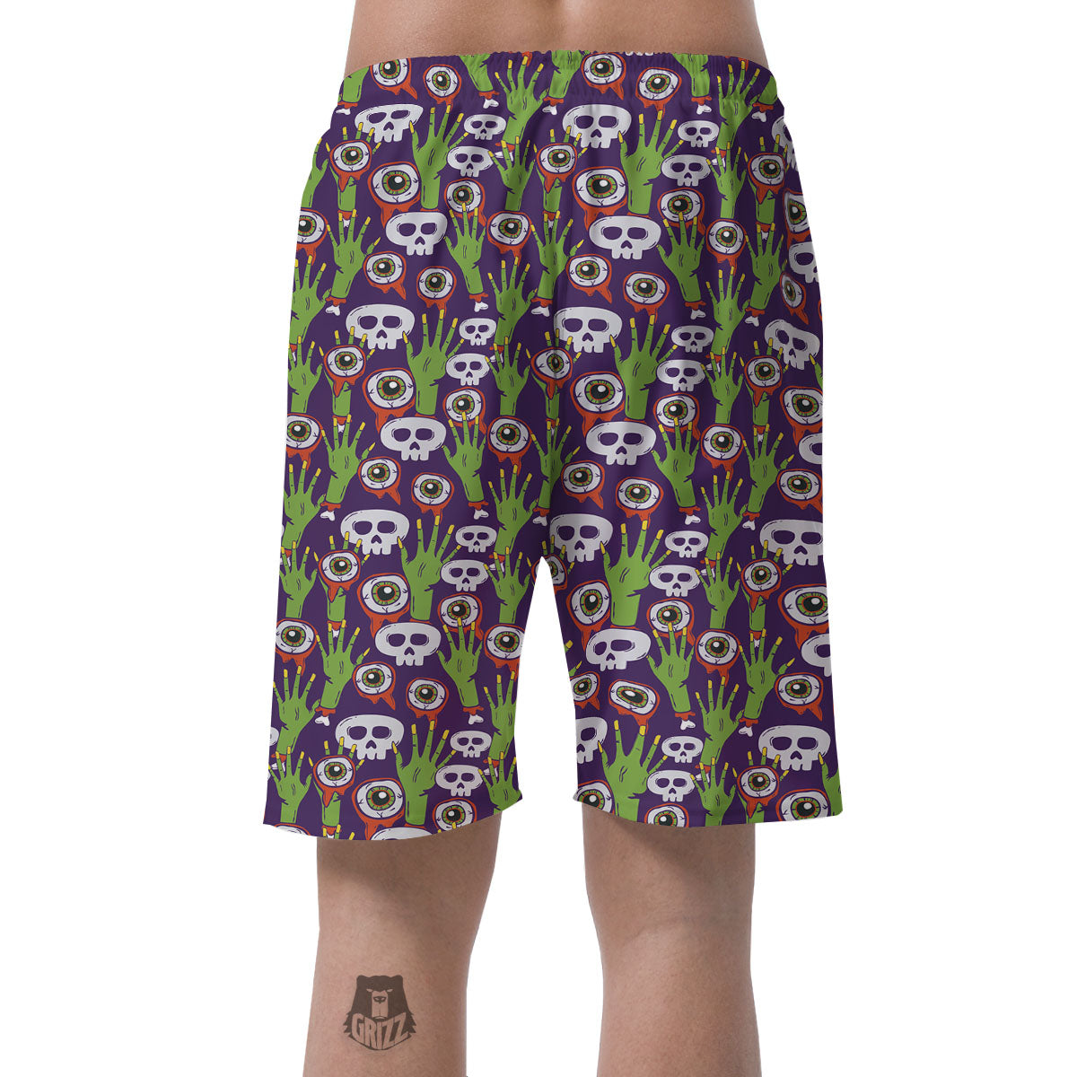Eyeball Zombie Print Pattern Men's Shorts-grizzshop