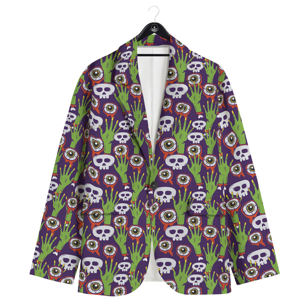 Eyeball Zombie Print Pattern Men's Sport Coat-grizzshop