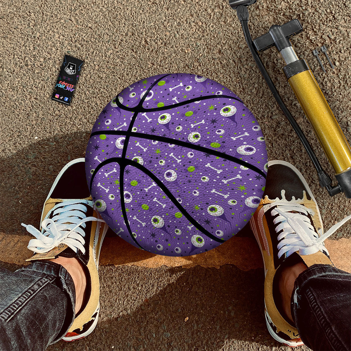 Eyeball Halloween Print Pattern Basketball