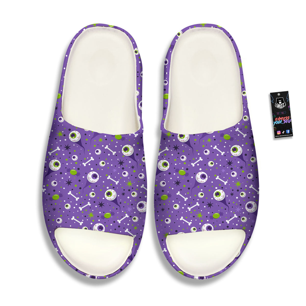 Eyeball Halloween Print Pattern Sandals-grizzshop