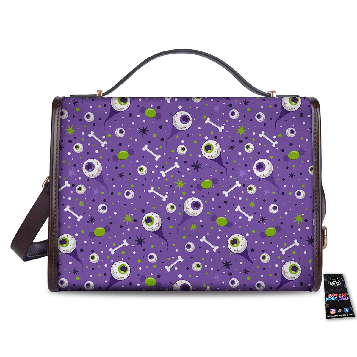 Eyeball Halloween Print Pattern Women's Satchel Bag