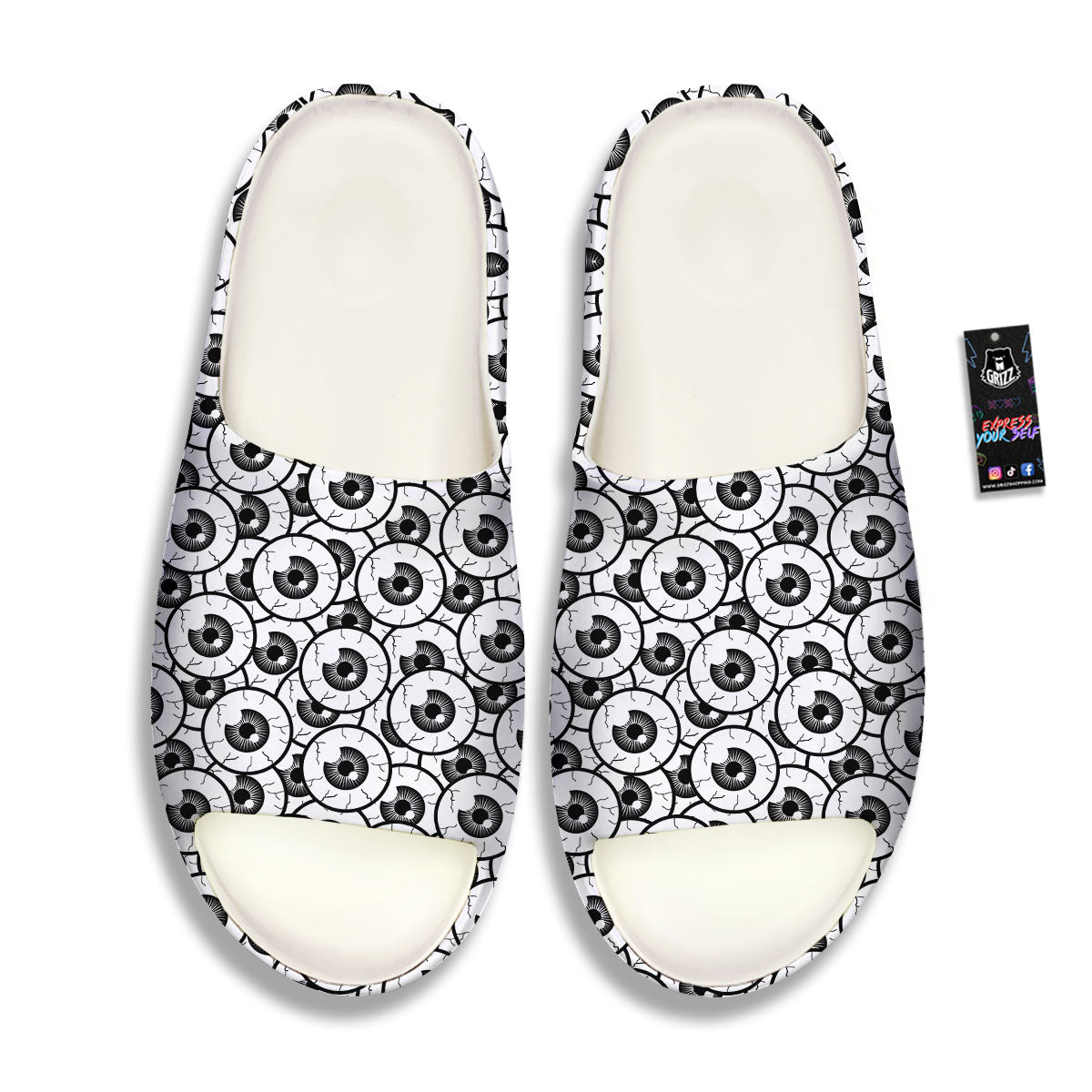 Eyeball Print Pattern Sandals-grizzshop