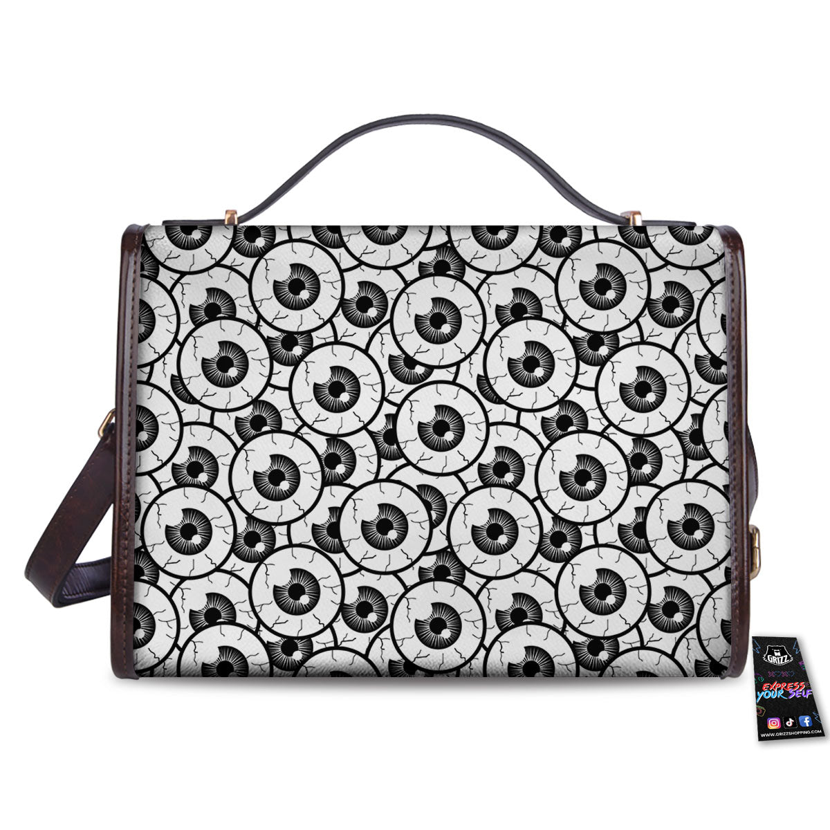 Eyeball Print Pattern Women's Satchel Bag