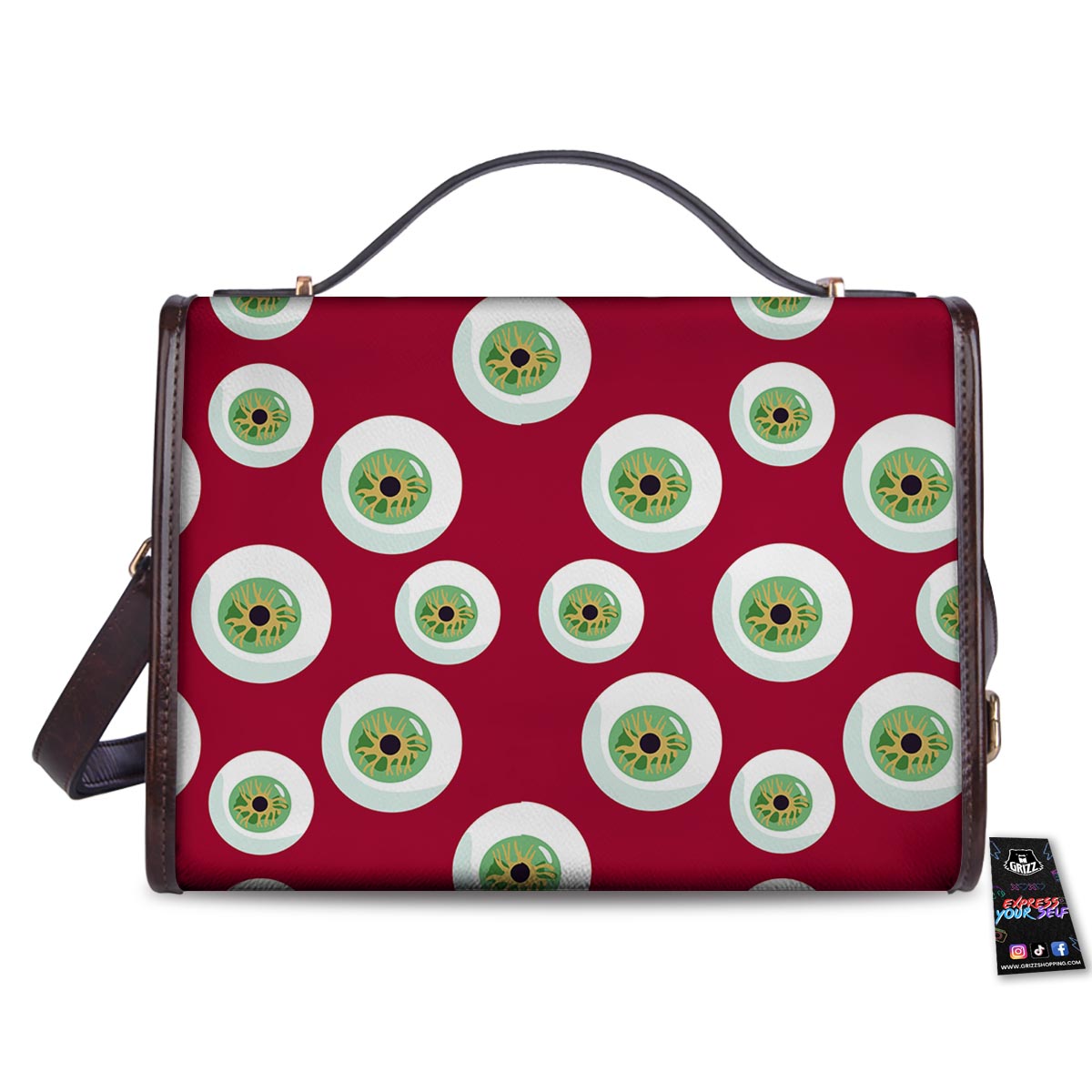 Eyeball Scary Red Print Pattern Women's Satchel Bag