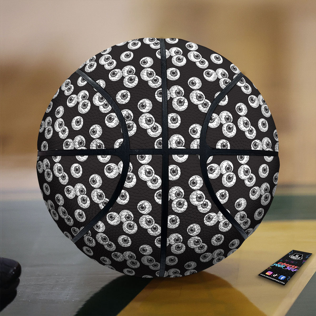 Eyeball White And Black Print Pattern Basketball