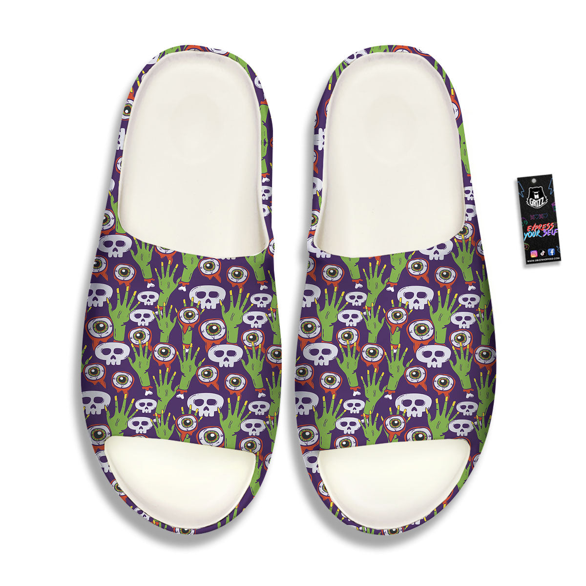 Eyeball Zombie Print Pattern Sandals-grizzshop