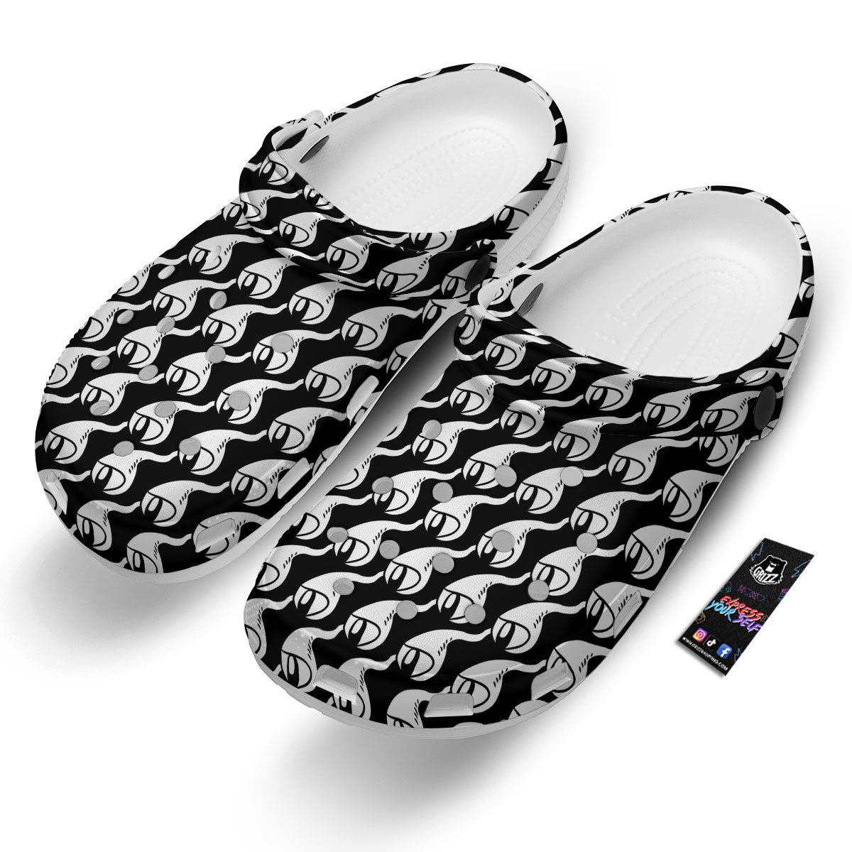 Eyes Monster Print Pattern Clog-grizzshop