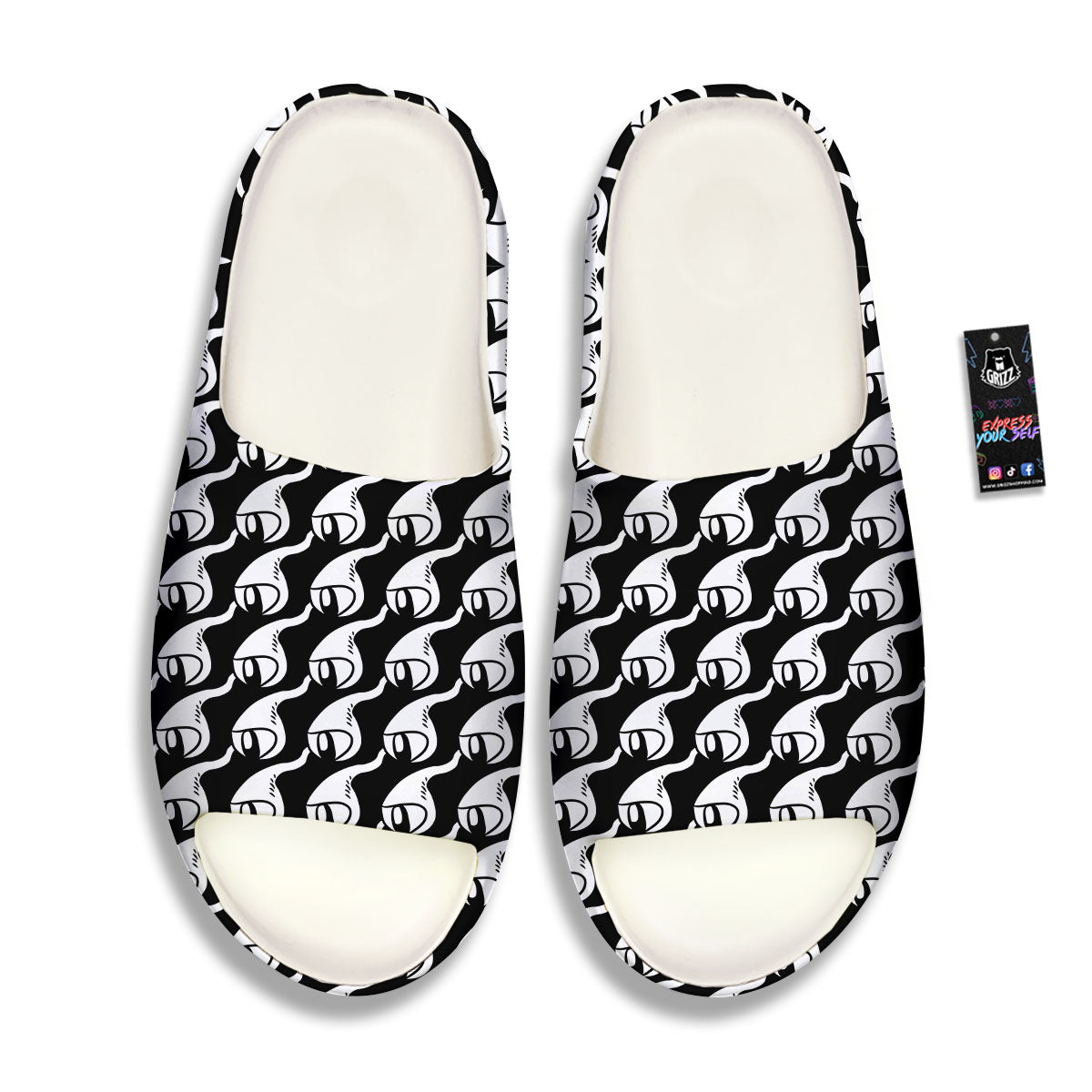 Eyes Monster Print Pattern Sandals-grizzshop