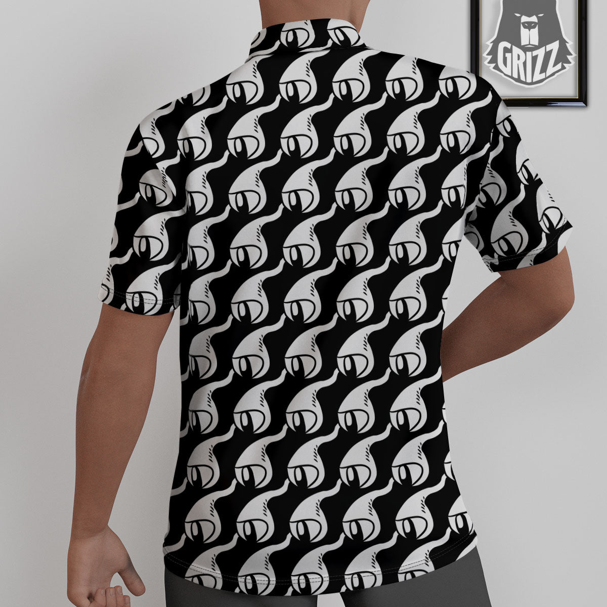 Eyes Monster Print Pattern Untucked Shirts-grizzshop
