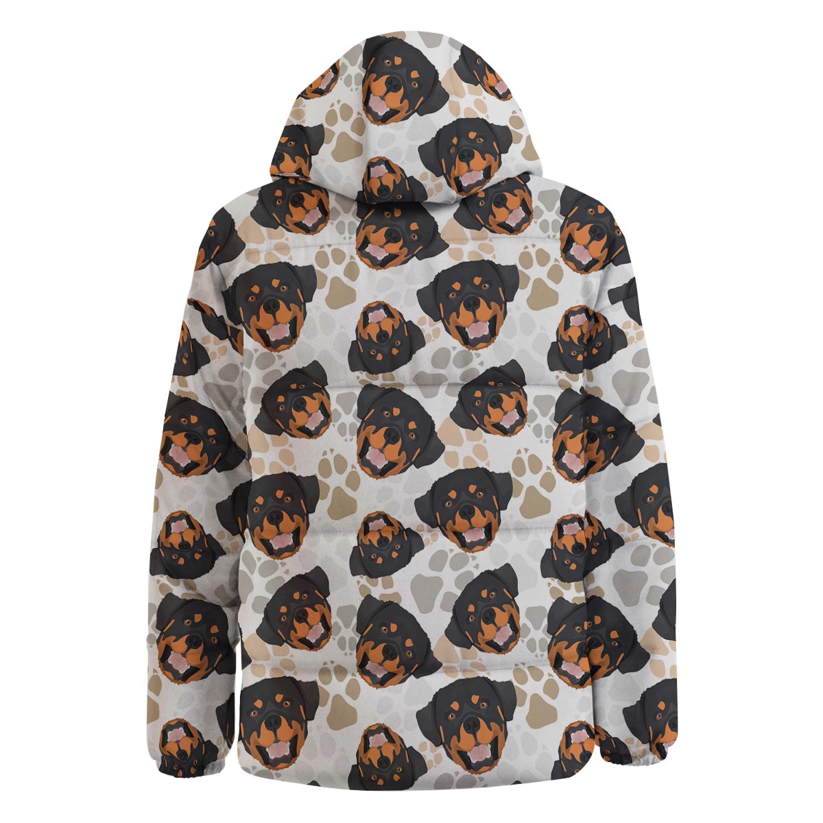 Face Rottweiler Print Pattern Down Jacket-grizzshop