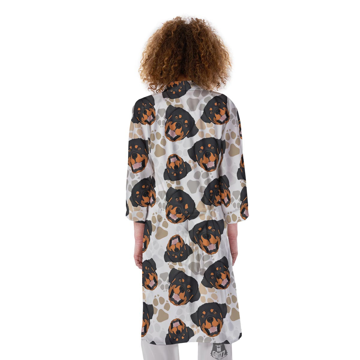 Face Rottweiler Print Pattern Kimono-grizzshop