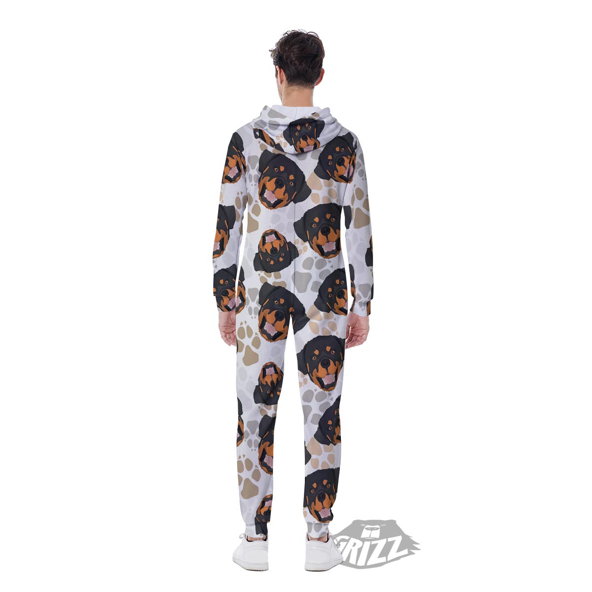 Face Rottweiler Print Pattern Men's Jumpsuit-grizzshop