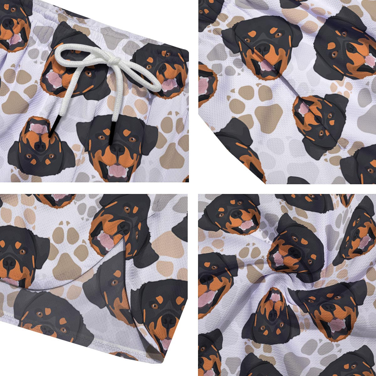 Face Rottweiler Print Pattern Men's Running Shorts-grizzshop