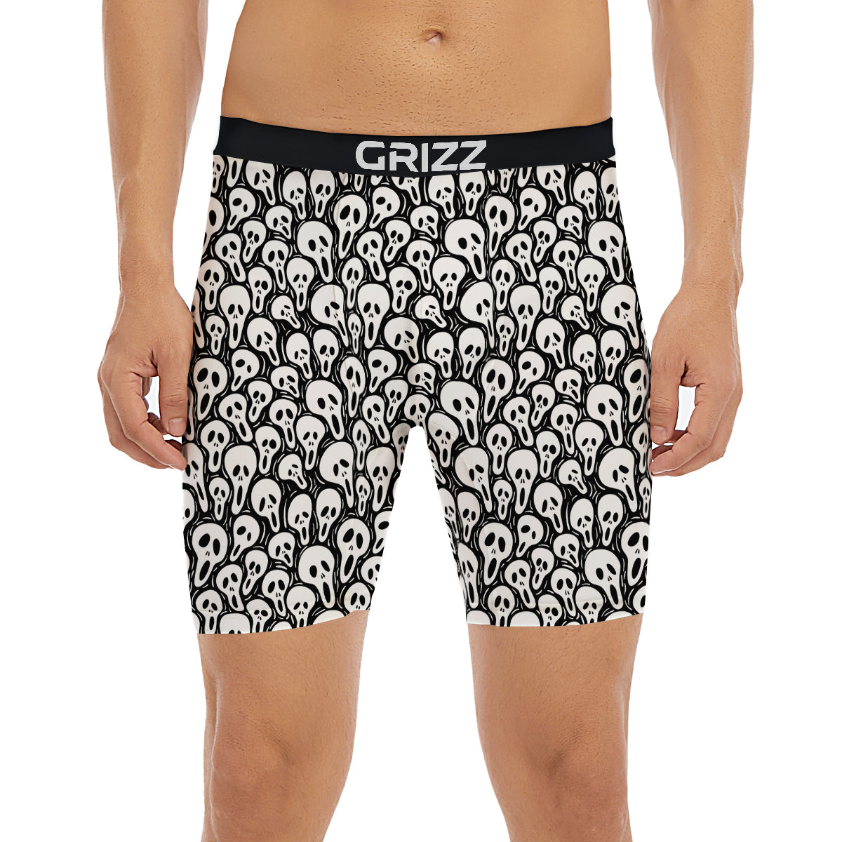 Face Scary Print Pattern Boxer Briefs-grizzshop