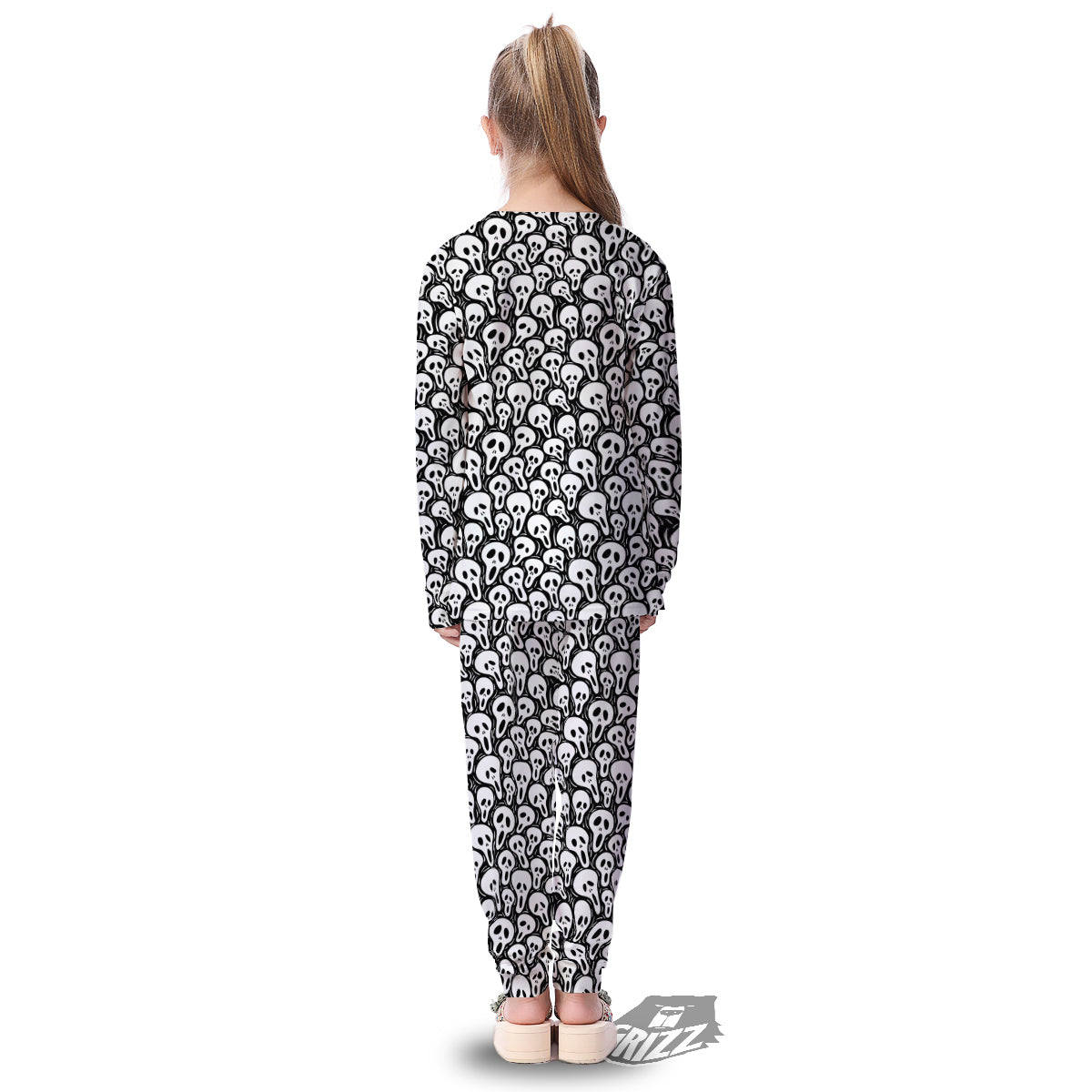 Face Scary Print Pattern Kid's Pajamas-grizzshop