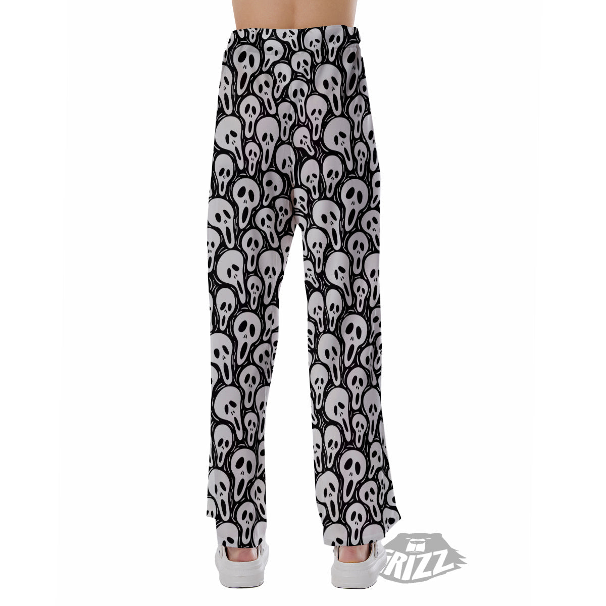 Face Scary Print Pattern Pajama Pants-grizzshop