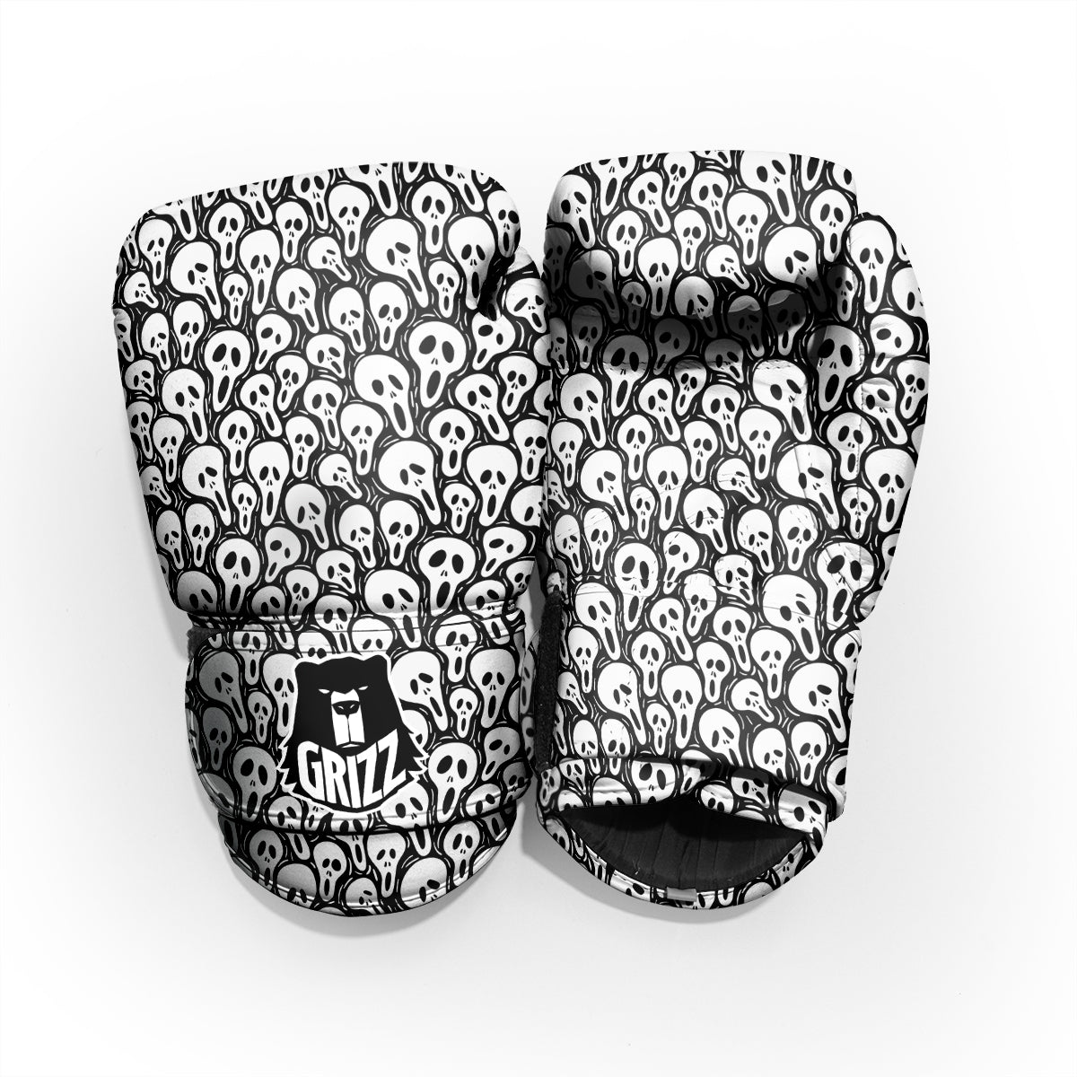 Face Scary Print Pattern Sparring Gloves-grizzshop