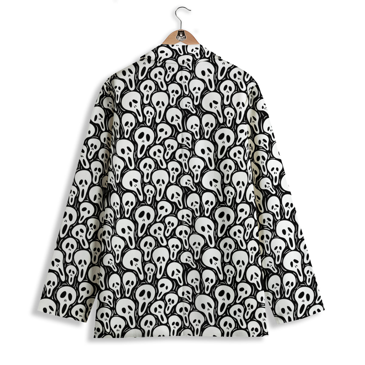 Face Scary Print Pattern Women's Blazer-grizzshop