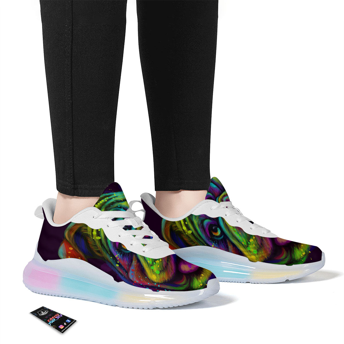Face Shar Pei Print Running Sneakers-grizzshop