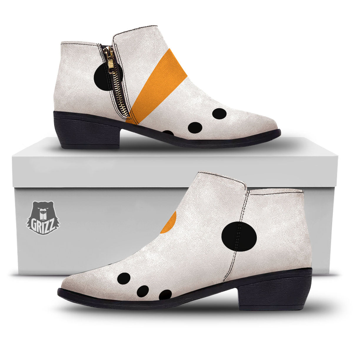 Face Snowman Print Ankle Boots-grizzshop