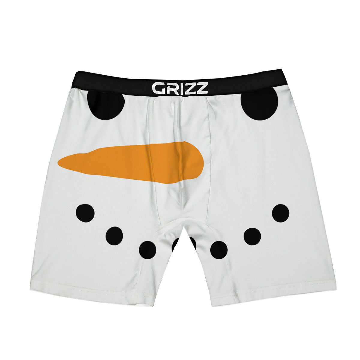 Face Snowman Print Boxer Briefs-grizzshop