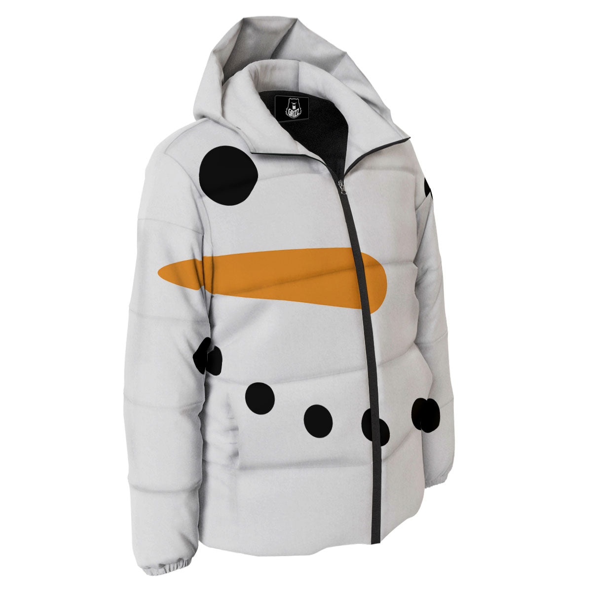 Face Snowman Print Down Jacket-grizzshop