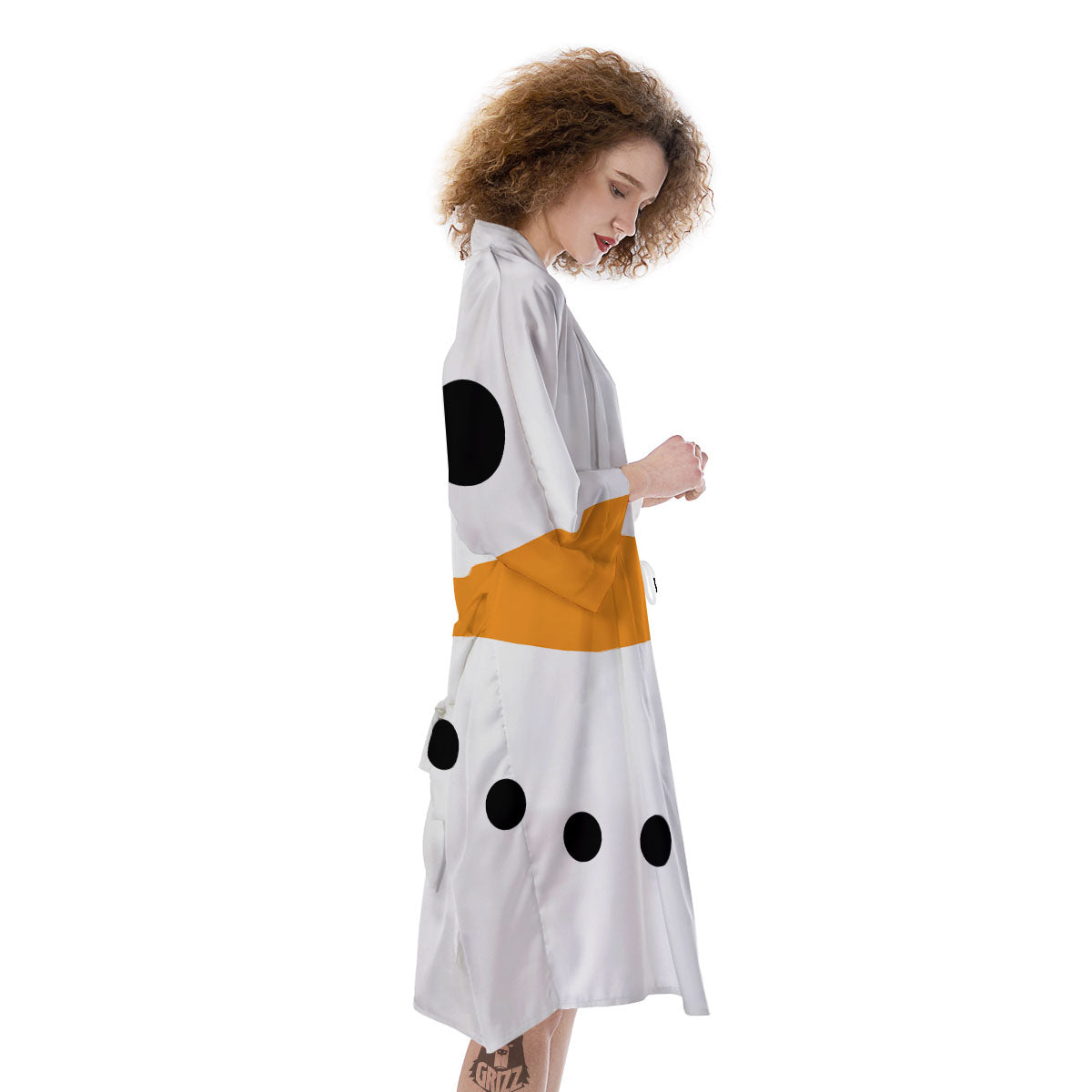 Face Snowman Print Kimono-grizzshop